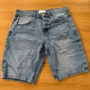 ASOS DESIGN Women's Light Wash Denim Jean Shorts Button Fly W 32 L 8